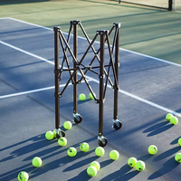 Panier à balles de tennis portable, chariot à balles de tennis léger, chariot à balles de baseball et de tennis à roulettes