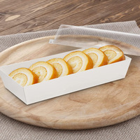 Emballage de gâteau en gros boîte de tranche en plastique Transparent blanc clair