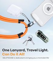 Kabel USB Type-C Pengisian Cepat 5A 2 in 1 dengan Tali Lanyard Kepang untuk Ponsel, Berbahan Zinc Alloy dan PVC, Dapat Disesuaikan, untuk Komputer