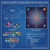 Jeu de société stratégique cosmique personnalisé pour 2 joueurs, ensemble de table pliable Mandala, jeux de cartes Galaxie, portable, écologique, thème spatial carré