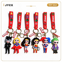 Porte-clés pendentif Harley Quinn Super-héroïne Clown, en silicone et caoutchouc, imprimé UV, motif dessin animé, Suicide Squad, avec mousqueton