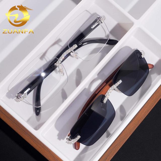 Fashion Accessory 925 Silver Iced Out Diamond Glasses Hip Hop Eyewear Jewelry VVS Moissanite Sunglasses Men Women