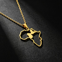 Collier pendentif cœur africain en acier inoxydable plaqué or 18 carats MECYLIFE, chaîne à maillons anti-ternissement, cadeau pour femme