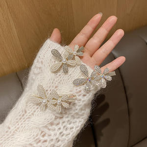 Luxe Jewel Rhinestone Parel Bloem Baret Haar Clips Accessoires Vrouwen Pony Metalen Alligator Haar Clips Voor Meisjes - Product Image 2