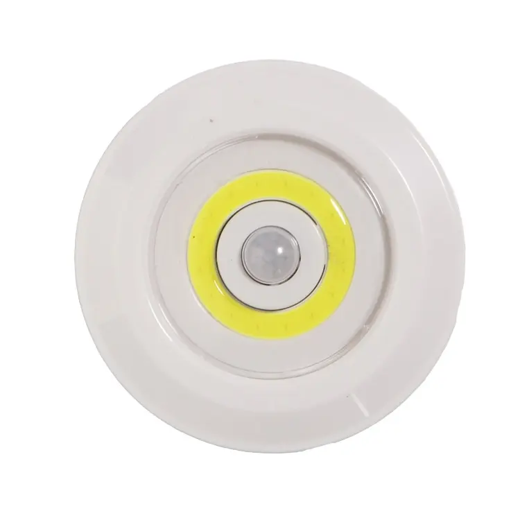 high lumen plastic Round COB sense night light PIR motion sensor lamp for sideboard