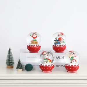 Esstisch Kamin Dekor Cartoon Jungen und Mädchen <span class=keywords><strong>ELF</strong></span> Gnom Kristall kugel Weihnachten Schneekugel - Product Image 3