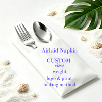 Serviette de table jetable en tissu Airlaid blanc, type nappe, pour la mise en place de la table dans les hôtels et restaurants