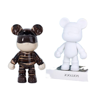 Escultura Navideña Hecha a Mano con Pigmentos de Resina, Modelo de Oso de Dibujos Animados, Precio de Fábrica al por Mayor - Product Image 1