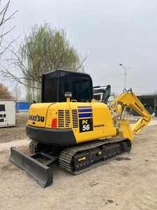 Motor Komatsu Usado, Excavadora de Orugas de Goma Komatsu PC56MR 5T |   Miniexcavadora Original Japonesa con Cucharón, Acoplador Rápido y Martillo Rompedor - Product Image 3