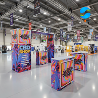 Mur d'images modulaire 3D en tissu tendu rétroéclairé pour stand publicitaire, salon professionnel, exposition, affichage SEG, enseigne lumineuse LED mince, impression par sublimation