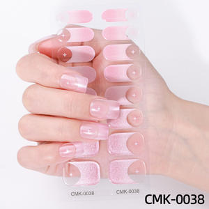 Autocollants pour <span class=keywords><strong>ongles</strong></span> en gel de style français aucune lampe nécessaire bandes de vernis à <span class=keywords><strong>ongles</strong></span> imperméables autocollants d'art d'ongle transfrontaliers faciles à appliquer en gros - Product Image 6