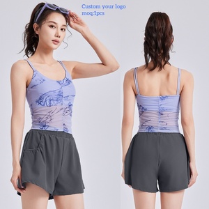 Aoyema Vêtements de sport pour femmes Tenue de pickleball d'extérieur Vêtements de yoga respirants pour vêtements de <span class=keywords><strong>tennis</strong></span> Short de soutien-gorge de fitness Ensembles de gymnastique 2 pièces - Product Image 1