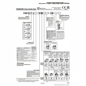 Électrovanne pneumatique SMC Vanne de commande VQZ115-5L1-C6-PRF - Product Image 1