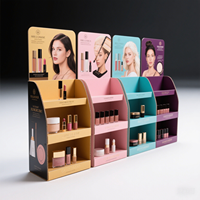 Présentoirs de comptoir en carton personnalisés pour produits de maquillage (cils, rouges à lèvres)