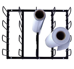 JH-Mech 20 rollos de vinilo de montaje en pared estante de almacenamiento de vinilo organizador de almacenamiento de estante de montaje en pared tienda de muestra soporte de rollo de envoltura de vinilo - Product Image 2