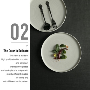 Assiettes de service en porcelaine blanche, forme irrégulière, service de vaisselle, en céramique pour fête de mariage et re, 12 pièces - Product Image 4