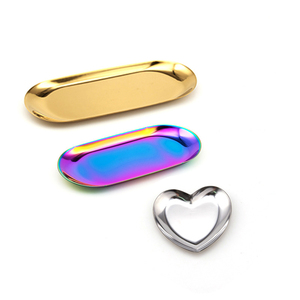 จานผสมโลหะรูปหัวใจสีเงินสีทองแบบกำหนดเองสำหรับการทาสี - Product Image 1