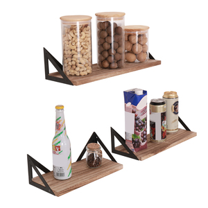 Floating <b>Shelves</b> Set Of 3 Wall Mounted With Brackets For Bedroom Living Room <b>Kitchen</b> Bathroom - Product Image 2