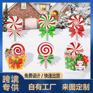 Decoraciones Navideñas Inflables para Exteriores, Paneles Huecos de Plástico con Forma de Caramelo con Estacas para Decoración de Fiestas y Jardines - Product Image 4