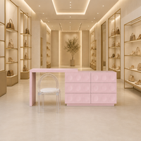 Coiffeuse moderne en contreplaqué crème avec rangement intégré télescopique et hauteur réglable, idéale pour l'organisation de la chambre à coucher