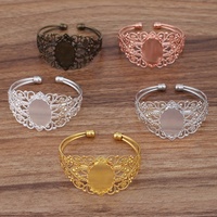 30*40mm Cabochons Ovales Blanc Base de Pierre Résultats Argent Plaqué Plateau Lunette Réglage Manchette Bracelet DIY Bijoux Accessoires