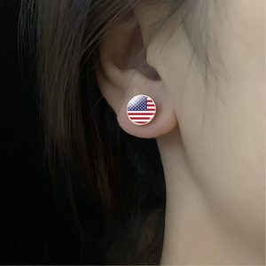 แฟชั่นผู้หญิงชุบเงินต่างหูธงประจำชาติแคนาดาอเมริกาเม็กซิโกจาเมกาบาฮามาสคิวบาบาร์เบโดสแก้วโดมต่างหูสตั๊ด - Product Image 4