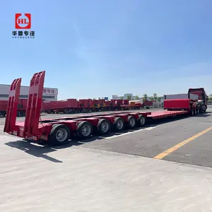 Factory Price 3 4 Axles Excavator Delivery Lowboy Lowbed Semi Trailer Low Bed Trailer Low Loader 4 Axles 60 70 80 Tons