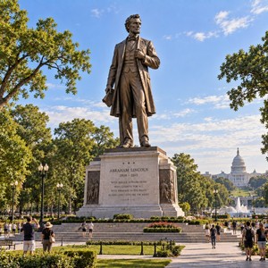 Statua in Bronzo a Grandezza Naturale di Abraham Lincoln Seduto, Famosa Scultura del Presidente USA per Decorazioni Pubbliche e Commemorative - Product Image 1