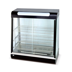 חם מכירה מחמם חשמלי ראווה צבע שחור עקומת זכוכית תצוגת מזון חם ארונות חמים - Product Image 2