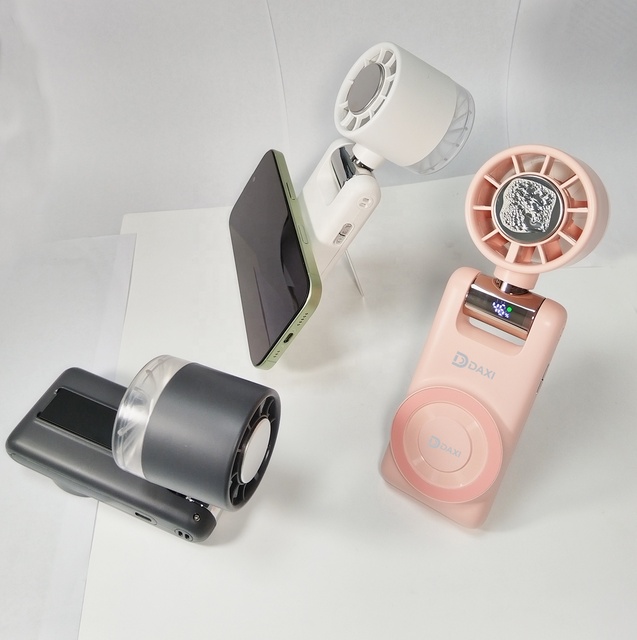 New Design Multifunctional Portable Fan Magnetic Phone Stand 5-Speed Fan 3600mAh Rechargeable LED Display Foldable Cooling Fan