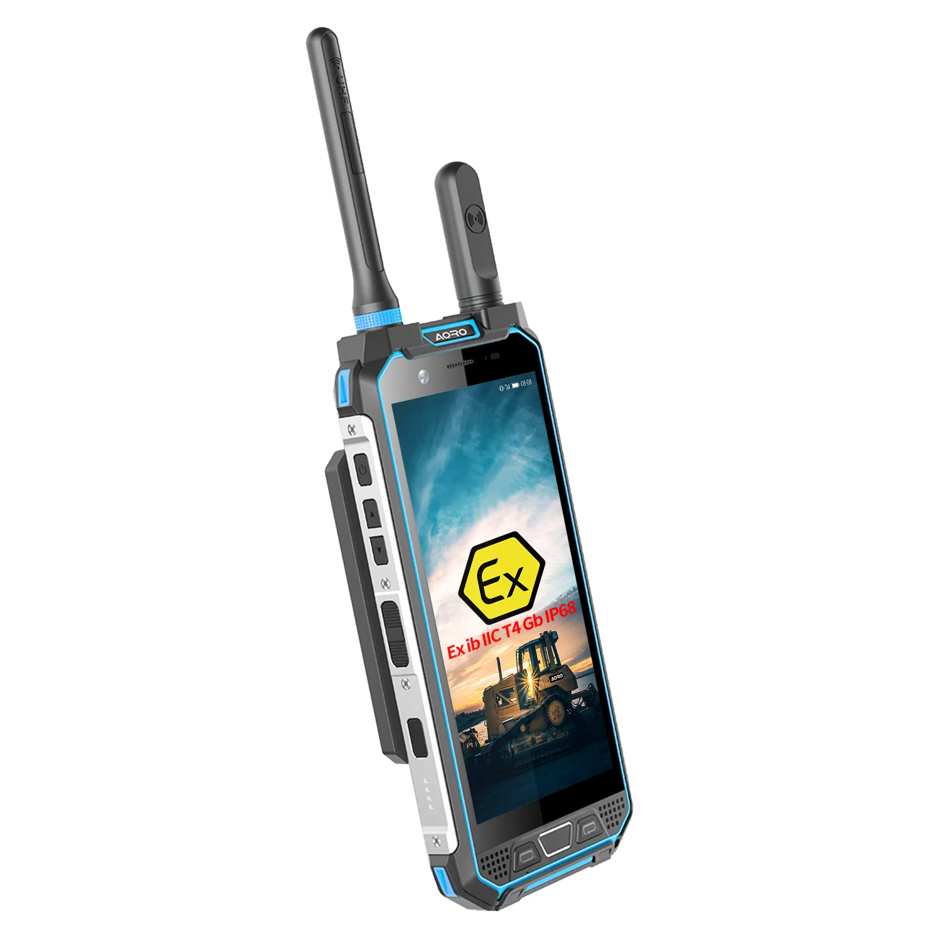 LTE 400M 600M 1.4G 1.8G POC GSM Atex IP6 UHF radio analog talk walki phone with 915MHz rfid reader walkie talkie ATEX phone