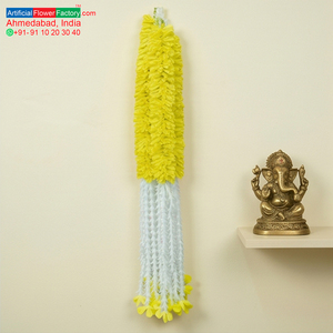 Artificial Yellow and <b>White</b> Flower Garland Decorative <b>Hanging</b> Floral Mala for Wedding Festival Temple Event Decoration - Product Image 5