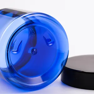 100cc/120cc/150cc अनुकूलित दवा उपयोग प्लास्टिक की बोतल काले कैप्सूल बोतल पेंच टोपी के साथ चौड़े मुंह स्पष्ट प्लास्टिक जार