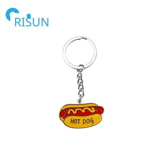 Fabricación de Metal Snack Foods Llavero Esmalte personalizado Hot Dog Llavero Salchicha roja Hotdog <span class=keywords><strong>Food</strong></span> Llavero - Product Image 6