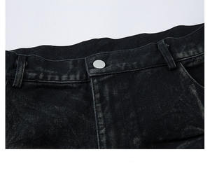 بنطلون جينز مطوي مغسول بالأسى بنطلون جينز فضفاض للغاية للرجال تصميم كلاسيكي مع جينز مطوي مطوي - Product Image 6