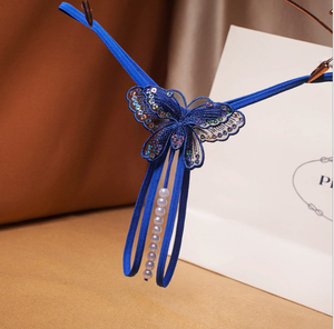 Sexy Vrouwen String Vlinder Vorm <span class=keywords><strong>Open</strong></span> Kruis G-String Parel Slipje - Product Image 3