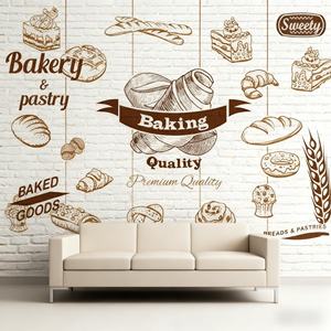 Papier peint <span class=keywords><strong>mural</strong></span> en brique de pain de blé de boulangerie, papier peint photo pour salon, chambre à coucher, fond de télévision, restaurant, boutique de petit-déjeuner, murale - Product Image 3