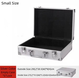 Precio barato bajo MOQ Stock Tamaño pequeño Color negro plata Maletín de aluminio portátil Color negro OEM y ODM compatibles - Product Image 4