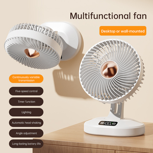 Mini Desktop <b>Rotating</b> Fan Portable Usb Rechargeable Fashion Design Adjustable Low Noise for Household and Outdoor Compact Design - Product Image 2