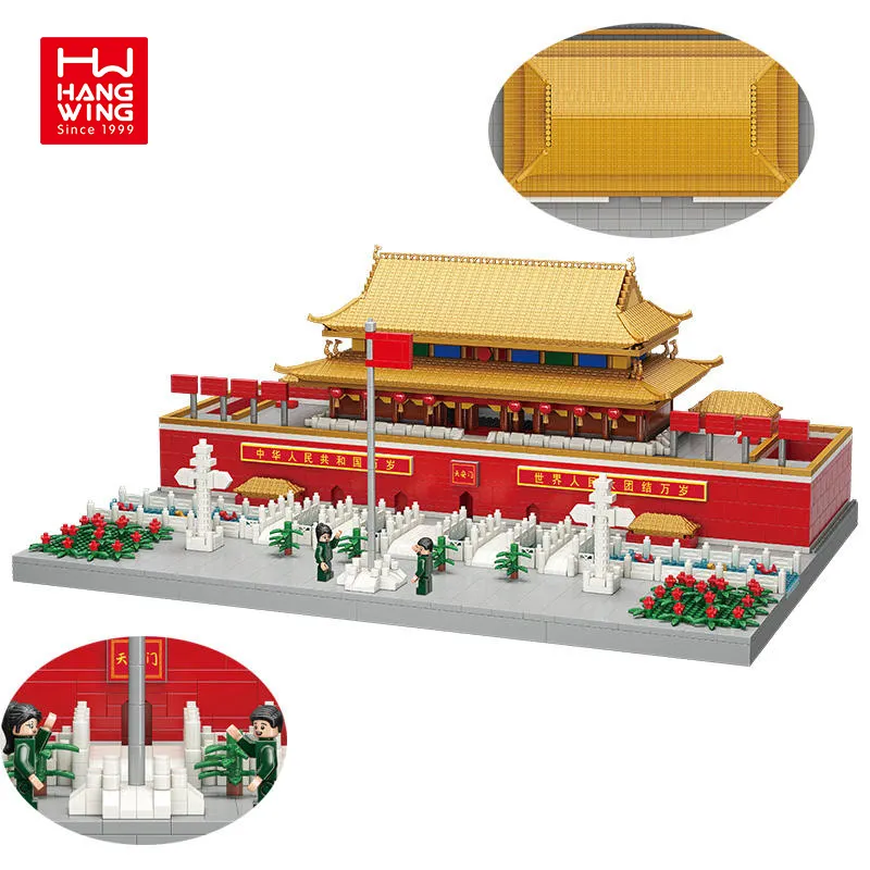 HW TOYS Wholesale 4788 Pcs Tiananmen Square Diamond Block Model Mini Block Bricks Micro Bricks Set