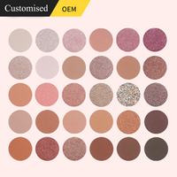 CC30610 Emballage de boîte en carton DIY en gros Palette d'ombres à paupières 30 couleurs de fard à paupières à paillettes pressées finition chatoyante marque privée