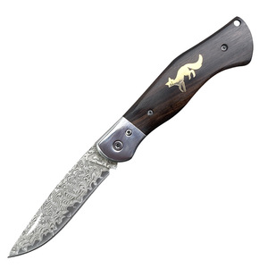 Damaskus Stahl Tragbares scharfes Obst messer für Camping im Freien verkauft sich gut über Grenzen Hoch härte Klappmesser - Product Image 6