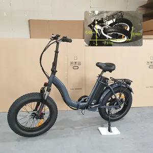 48V 20 인치 접이식 Ebike 팻 타이어 단계를 통해 전기 자전거 접이식 전자 자전거 알루미늄 합금 전기 자전거 Ebike 폴드 500W