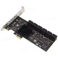 Tarjeta de expansión PCIe SATA, tarjeta controladora PCI Express de 12 puertos SATA 3,0 SSD, adaptador PCIe x1 6Gbps SATA3 para escritorio Windows