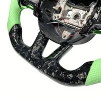 Volant en cuir vert LED de conception nouvelle, en fibre de carbone forgée, pour Dodge Charger Challenger SRT 2019-2023
