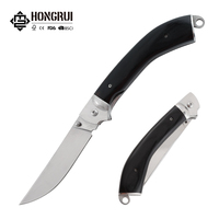 Hongrui Ebbenhout Handvat Vouwmes Fruit Groente Snijmes Camping Keuken Outdoor Jacht Zakmes Schede