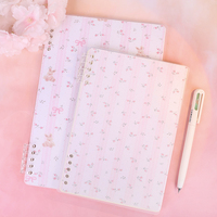 Cahier à feuilles mobiles avec logo personnalisé mignon B5/A5/A6 épaissi amovible bobine livre Simple bloc-notes transparent pour étudiant