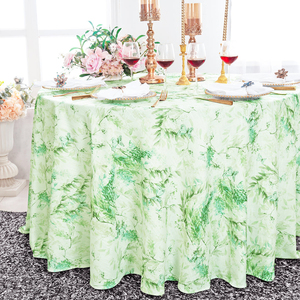 Nappe de table ronde sans couture de 120 pouces en faux <span class=keywords><strong>lin</strong></span> de couleur <span class=keywords><strong>vert</strong></span> olive, résistante aux plis, de haute qualité, pour mariage, banquet, événement - Product Image 3