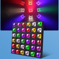 36 panneaux matriciels LED RGBW 10W effet 'Bee Eye' avec barre lumineuse, indice de protection IP33, Ra90, contrôlables DMX512, à intensité variable, finition noire, pour KTV, scène de spectacle et course automobile