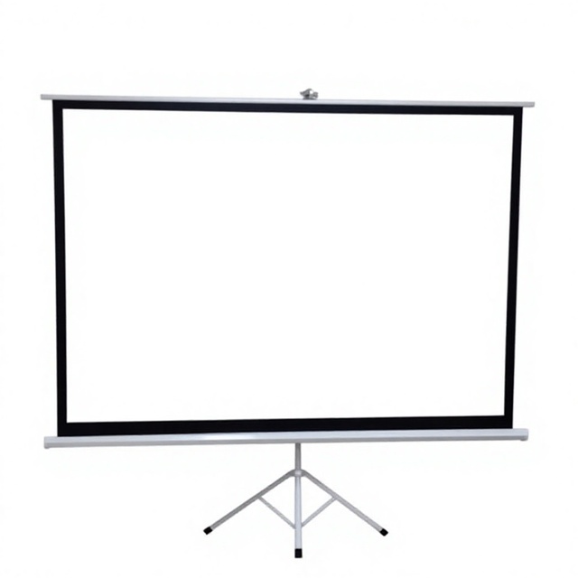 100 Inch Tripod Projector Screen Matte White PVC Fabric Portable Folding Display Stand for Conference Education